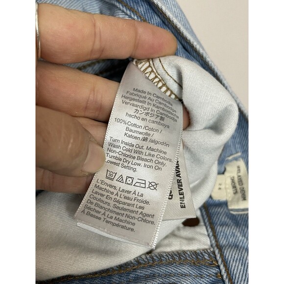 Madewell Relaxed Denim Shorts Women's 24 Button Fly Light Wash Festival Raw Hem - Picture 5 of 7